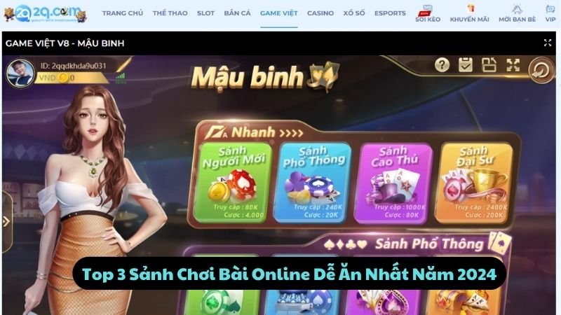 Top 3 Sảnh Chơi Bài Online Dễ Ăn Nhất Năm 2024