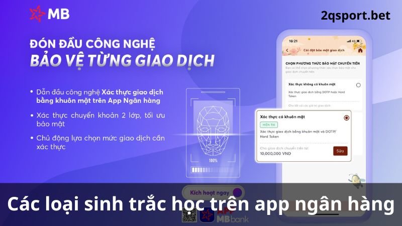 Các loại sinh trắc học trên app ngân hàng