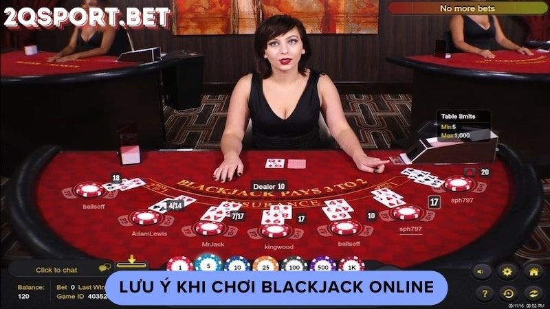 Lưu ý khi chơi blackjack online